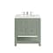James Martin Vanities Breckenridge 30in Single Vanity, Smokey Celadon w/ 3 CM White Zeus Top 330-V30-SC-3WZ - alternate 3